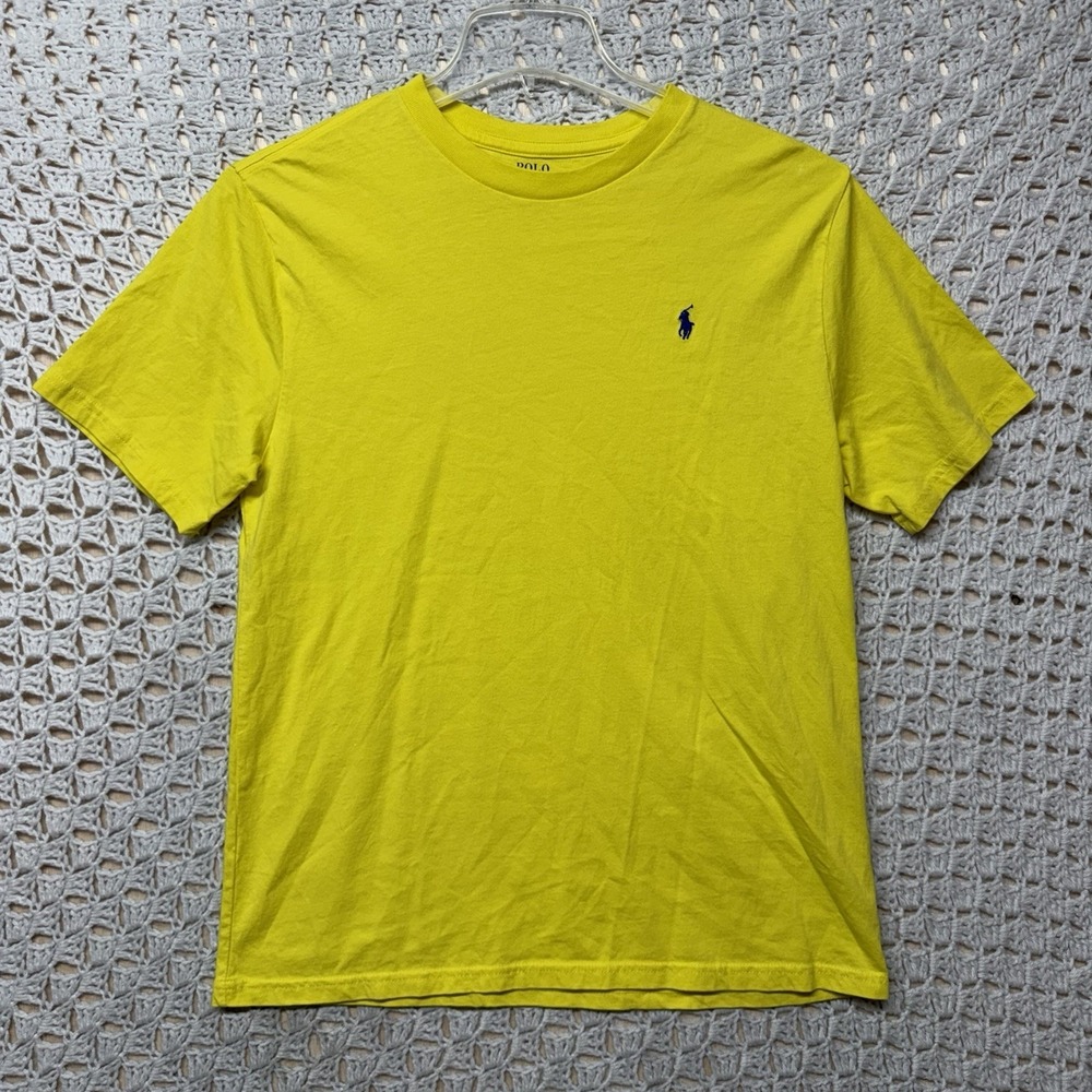 Polo Ralph Lauren T-Shirt Boys XL 18-20 Yellow Logo Short Sleeve Crew Neck
